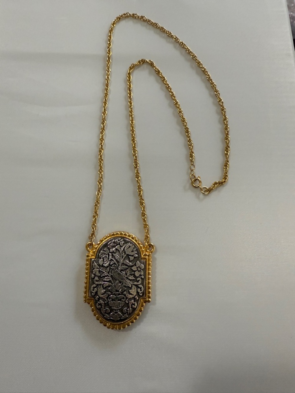 1950s Max Factor Hypnotique Creme Perfume Locket Necklace